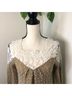 Ryu Pom Pom Embroidered Lace Trim Sweater Dress Long Sleeve Blouse - photo 10