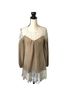 Ryu Pom Pom Embroidered Lace Trim Sweater Dress Long Sleeve Blouse - photo 1