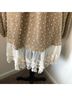 Ryu Pom Pom Embroidered Lace Trim Sweater Dress Long Sleeve Blouse - photo 4