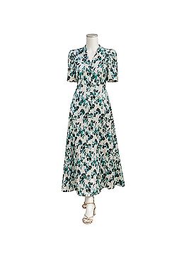 Tuckernuck Blue Blooms Linen Midi Dress Active Dress (view 1)