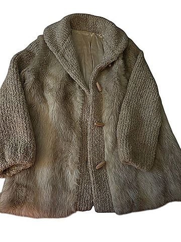 Esprit Vintage D’esprit Faux Fur &amp; Knit Sweater Coat Coat (view 1)