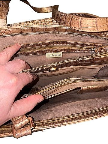 Liz Claiborne Croc-Embossed Shoulder Bag Shoulder Bag (view 2)