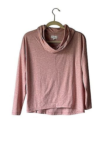Lou & Grey Dusty Rose Cowl Neck Long Sleeve Sweater Long Sleeve Blouse (view 1)