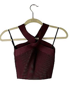 Babaton Cross-Strap Ribbed Crop Top Tank Top (view 1)