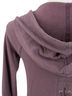 Free People 2007 VTG Purple Lace-Up Corset Cuff &amp; Back Zip Up Hoodie Sweater Coat Boho Whimsigoth Indie Sleaze Jacket - photo 10