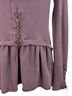 Free People 2007 VTG Purple Lace-Up Corset Cuff &amp; Back Zip Up Hoodie Sweater Coat Boho Whimsigoth Indie Sleaze Jacket - photo 9