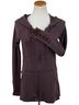 Free People 2007 VTG Purple Lace-Up Corset Cuff &amp; Back Zip Up Hoodie Sweater Coat Boho Whimsigoth Indie Sleaze Jacket - photo 1