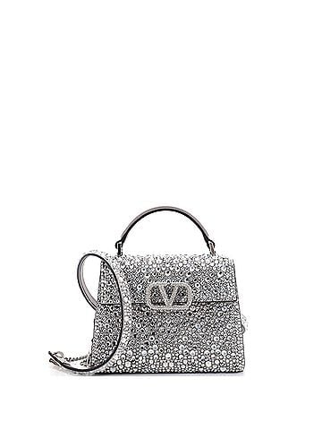 Valentino Garavani VSling Top Handle Bag Crystal Embellished Leather Mini (view 1)