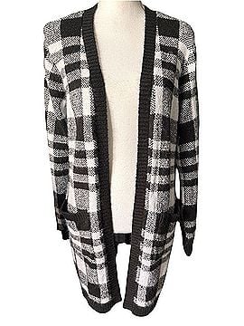 Maurices Plaid Open Front Longline Cardigan Sweater Cardigan (view 2)