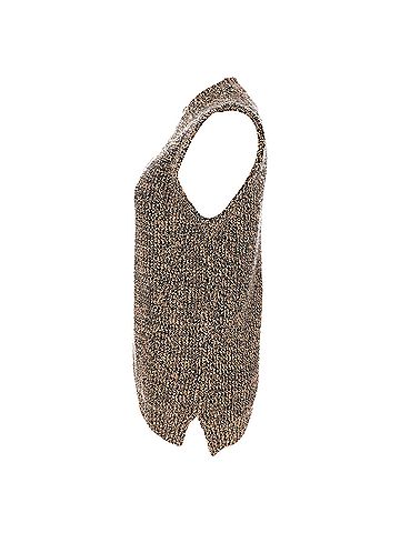 Ganni Ganni Mock neck Sleeveless Vest Sweater in Brown Merino Wool (view 2)