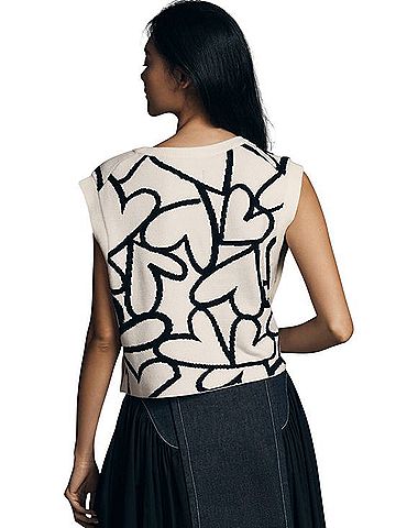Mauve Maeve by Anthropologie Open-Side Heart Sweater Vest Sweater Vest (view 2)
