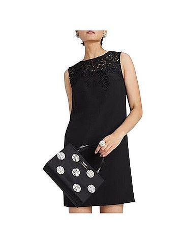 Kate Spade New York Ribbon Lace Applique Crepe Dress Cocktail Dress (view 1)