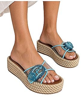 Kurt Geiger Crystal Espadrille Slides Wedges (view 1)