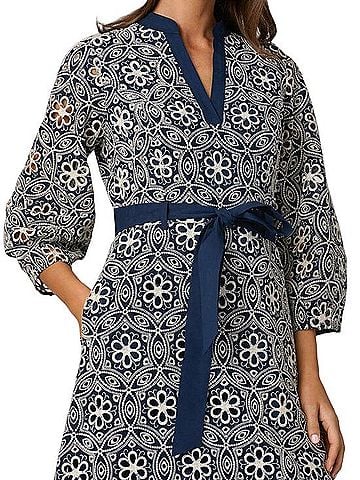Shoshanna Medallion Cotton Eyelet Ralston Dress Casual Dress (view 2)
