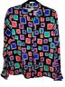 Notations 100% Silk Print Multi Color Button-Down Shirt Size M - photo 1