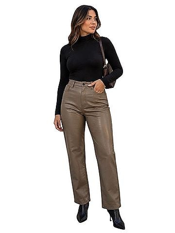 Abercrombie & Fitch The ’90s Straight Ultra High Rise Faux Leather Pants (view 1)