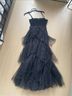 BCBGMAXAZRIA Black Layered Tulle Evening Gown Cocktail Dress - photo 9