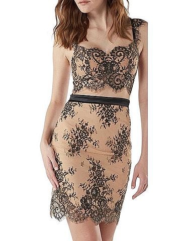 Intimissimi Flower Ballet Structured Lace Slip Dress Cocktail Dress (view 1)