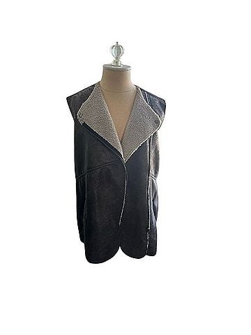 Sanctuary Faux Suede Shearling Vest Vest (view 2)