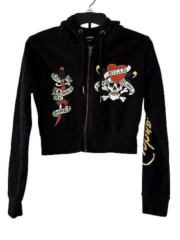 Ed Hardy Love Kills Zip Up Hoodie (view 1)