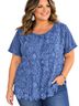 Roaman's Blue Short Sleeve Blouse Size 1X - photo 1