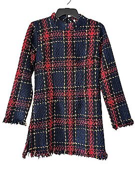 CBR Tweed Long Sleeve Mock Fringe Dress Casual Dress (view 1)