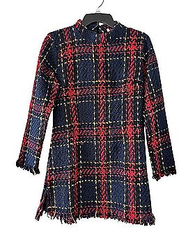 CBR Tweed Long Sleeve Mock Fringe Dress Casual Dress (view 2)