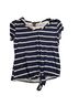rue21 Stripes Blue White Short Sleeve Blouse Size L - photo 1