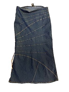 Starwear Jeans Y2K vintage contrast diagonal lace up Denim Skirt (view 1)