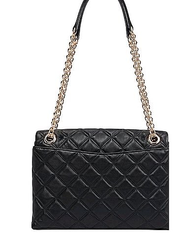 Kate Spade New York Kate Spade black quilted leather shoulder bag with gold chain and turn-lock closure Leather Crossbody Bag (view 2)