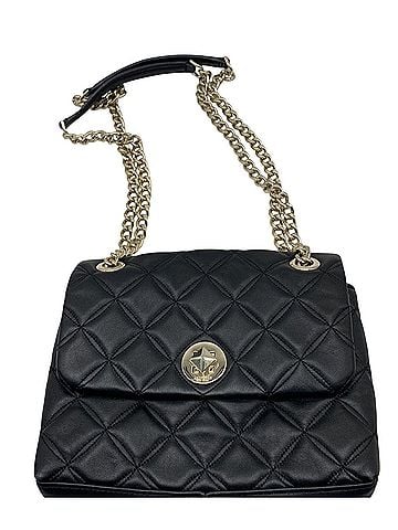 Kate Spade New York Kate Spade black quilted leather shoulder bag with gold chain and turn-lock closure Leather Crossbody Bag (view 1)