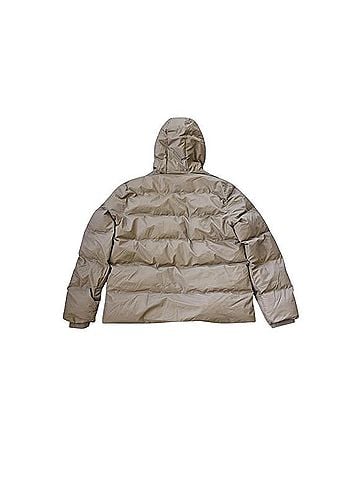 Rains Alta Hooded Puffer Beige Coat (view 2)