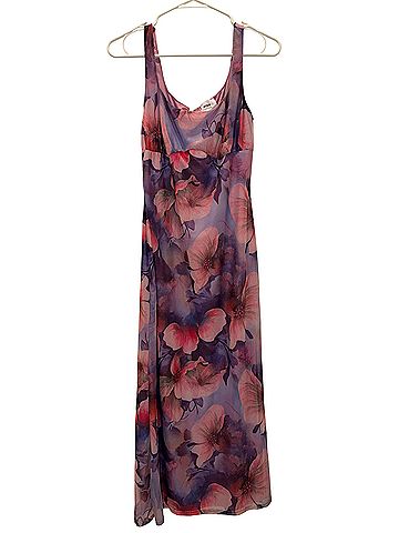 Privy Lavender Mesh Floral Sleeveless Maternity Midi Cocktail Dress (view 1)