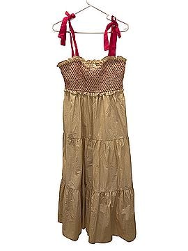 Beeson River Cream Smocked Contrast Shoulder Tie Maternity Midi Casual Dress (view 1)