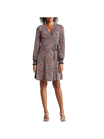 Tommy Hilfiger Paisley Long Sleeve Wrap Dress Cocktail Dress (view 1)