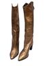Schutz 100% Leather Animal Print Snake Print Gold Schutz Boots Size 7 1/2 - photo 2