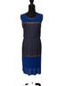 BCBGMAXAZRIA 100% Polyester Blue Gray Gold Cocktail Dress Size S - photo 1