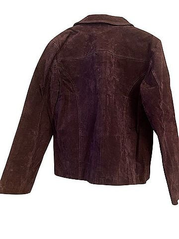 Christopher & Banks Deep Purple Suede Zip Jacket Jacket (view 2)