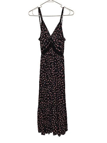 Angie Black Floral Lace Detail Strappy Maternity Maxi Casual Dress (view 1)