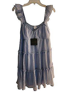 Le Lis Light Blue Ruffle Tiered Mini Dress Cocktail Dress (view 1)