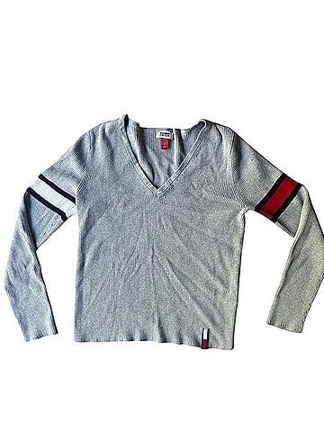 Tommy Hilfiger Tommy Jeans Ribbed V-Neck Varsity Sweater Pullover Sweater (view 1)
