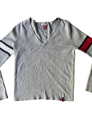 Tommy Hilfiger Tommy Jeans Ribbed V-Neck Varsity Sweater Pullover Sweater (view 2)