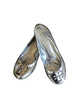Tory Burch Silver Sequined Logo Flats (view 2)