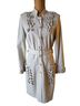 Etcetera 100% Leather 100% Silk White Trenchcoat Size 8 - photo 1