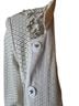 Etcetera 100% Leather 100% Silk White Trenchcoat Size 8 - photo 3