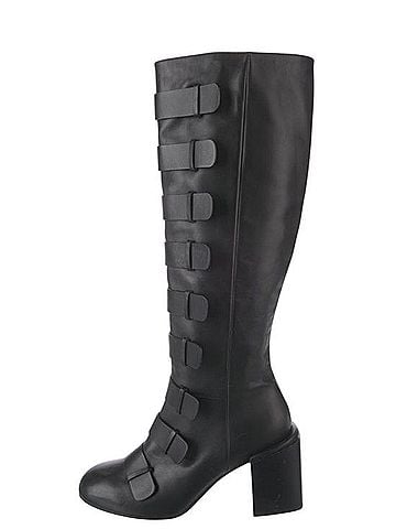 Robert Clergerie Tall Black Buckle Grunge Knee High Boot Boots (view 2)