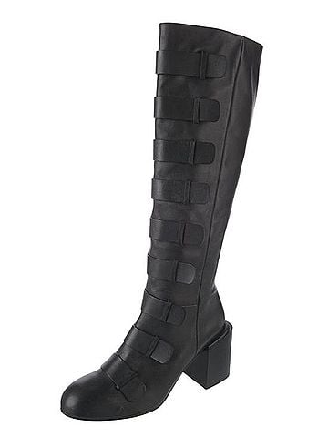 Robert Clergerie Tall Black Buckle Grunge Knee High Boot Boots (view 1)