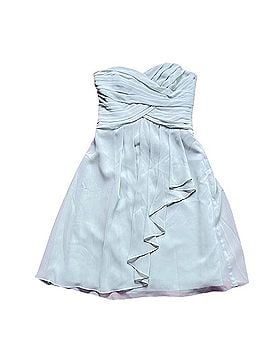 David's Bridal Meadow Green Strapless Chiffon Dress Cocktail Dress (view 2)