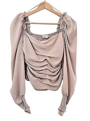 Astr Puff Sleeve Square Neck Top Long Sleeve Blouse (view 1)