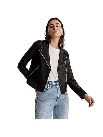 Madewell Washed Leather Motorcycle Jacket Jacket (view 1)